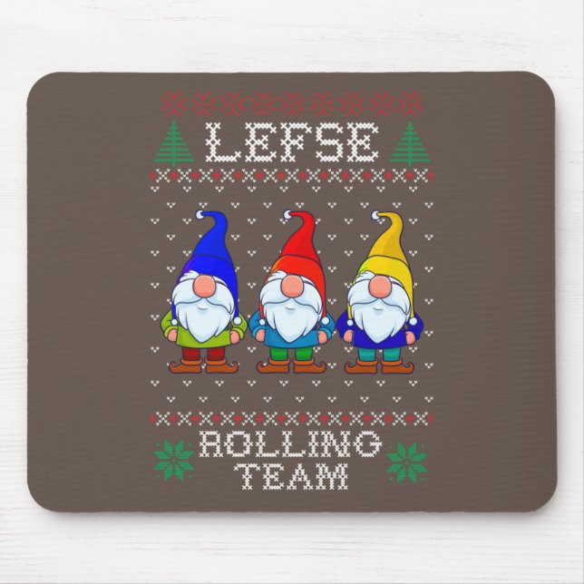 Lefse Rolling Team, Weihnachtsbacktomte Gnome Mousepad (Vorne)