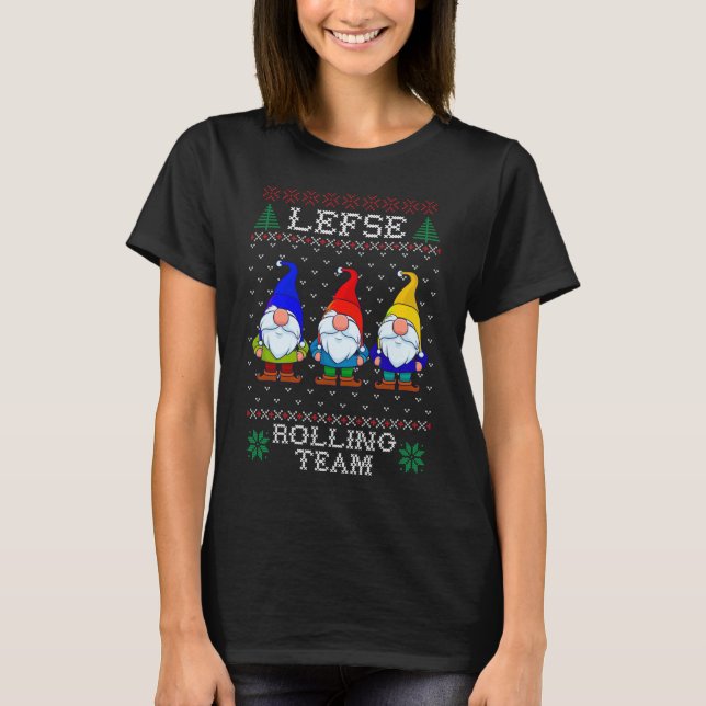 Lefse Rolling Team, Weihnachtsbacktomte Gnome T-Shirt (Vorderseite)