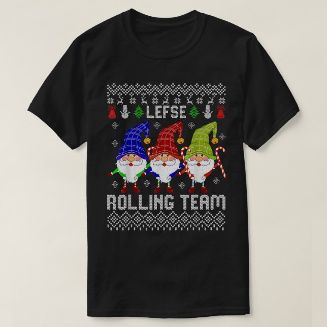 Lefse Rolling Team Weihnachtsgebäck Tomte Gn T-Shirt (Design vorne)