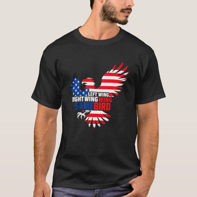 Left Wing Right Wing Same Bird Reps and Dems Polit T-Shirt (Vorderseite)