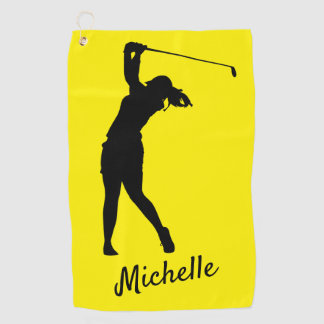 Lefthanded "golfer Michelle" y&b Golf Golfhandtuch