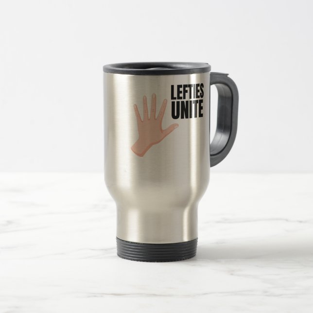 Lefties Unite Links Handgeschenk Reisebecher (VorderseiteRechts)
