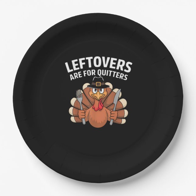 Leftovers sind für Quitters Funny Erntedank Vint Pappteller (Vorderseite)