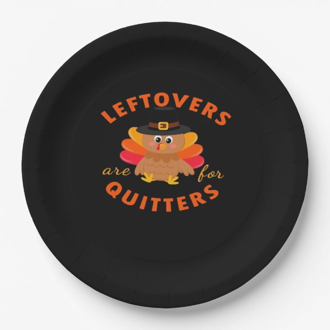 Leftovers sind für Quitters Türkei Weihnachtsklass Pappteller (Vorderseite)