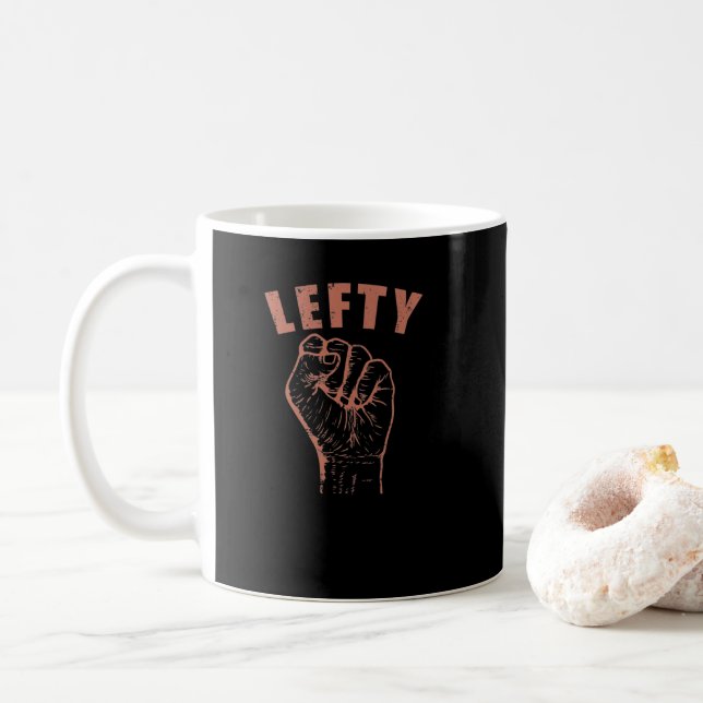 Lefty schreiben Linkshänder Probleme Kaffeetasse (Mit Donut)