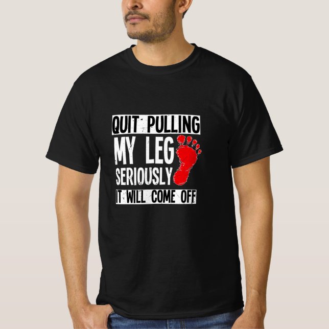Leg Amputee Funny hat aufgehört, meine Leg-Amputat T-Shirt (Vorderseite)
