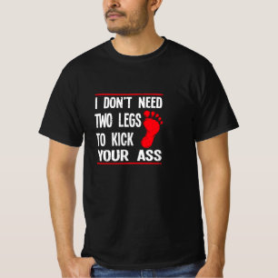 Leg Amputee Shirt Funny Spaß Amputation Support 