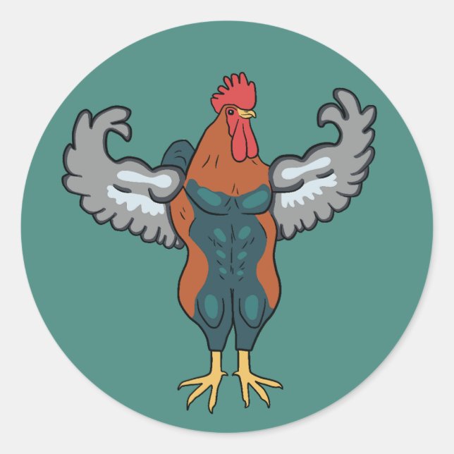 Leg Day are for Chickens Runder Aufkleber (Vorderseite)