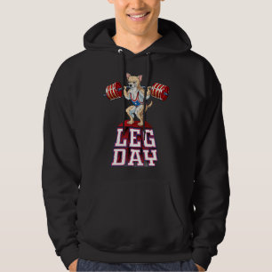Leg Day Chihuahua Gewichtheben Squat Gym Hoodie