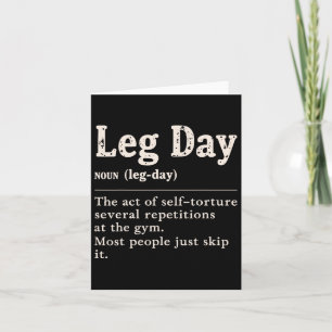 Leg Day Definition Gym Funny T-Shirt Workout Weigh Karte