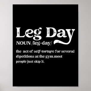 Leg Day Definition Gym Pump Cover überdimensionier Poster