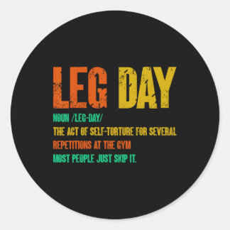 Leg Day Definition Gym Pump Oversified Gym Workout Runder Aufkleber
