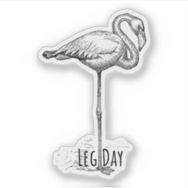Leg Day Elegant Flamingo Fun Fitness Aufkleber