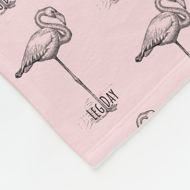 Leg Day Elegant Flamingo Fun Fitness Fleecedecke (Ecke)