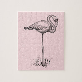 Leg Day Elegant Flamingo Fun Fitness Puzzle