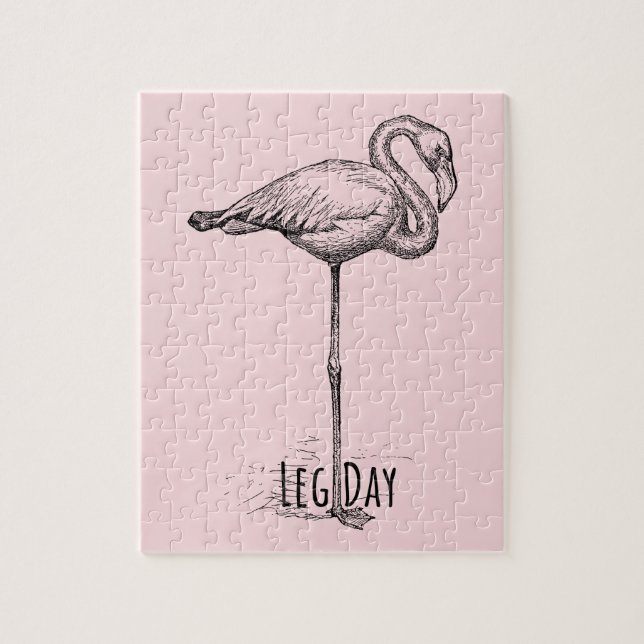 Leg Day Elegant Flamingo Fun Fitness Puzzle (Vertikal)