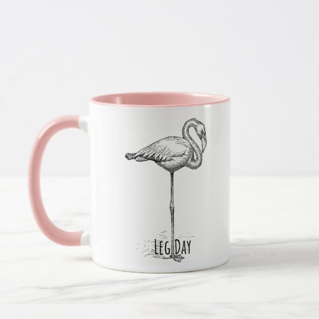 Leg Day Elegant Flamingo Fun Fitness Tasse (Links)