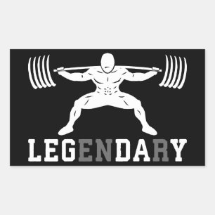 Leg Day - Legendary - Squat - Gym Inspiration Rechteckiger Aufkleber