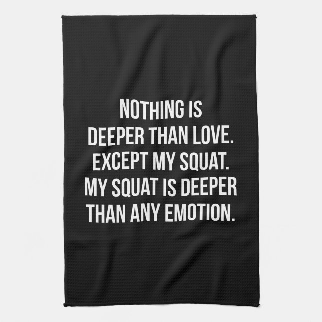 Leg Day - Mein Squat ist tiefer als die Liebe - Fu Geschirrtuch (Vertikal)