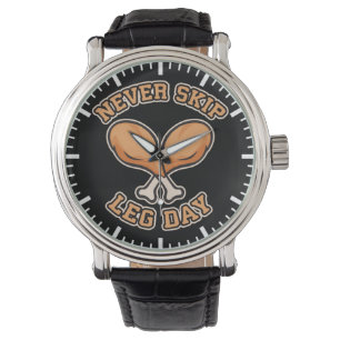 Leg Day nie überspringen - Hühnerpuppe - lustig Armbanduhr