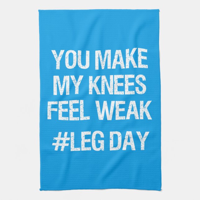 Leg Day - schwache Knie - Funny Novelty Bodybuildi Handtuch (Vertikal)