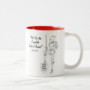 "Leg die komplette Rüstung an" Zweifarbiges Kaffee Zweifarbige Tasse