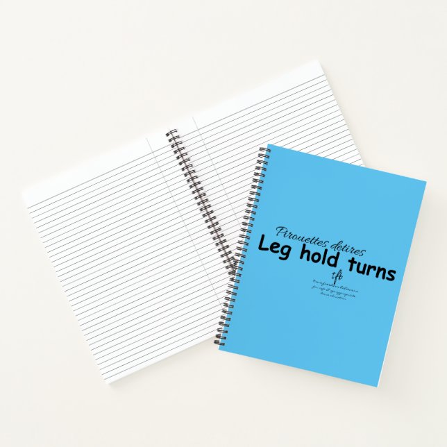 Leg Hold dreht Sky Blue und Black Notizbuch (Innenseite)