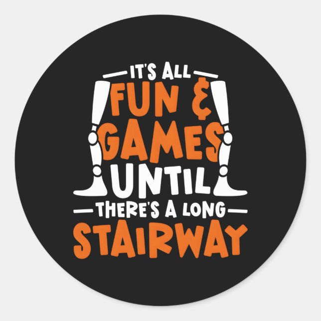 Leg Prosthetic Runder Aufkleber (Vorderseite)