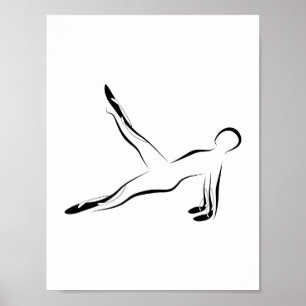 Leg Pull Pilates Pose Abstrakt Pilates Poster