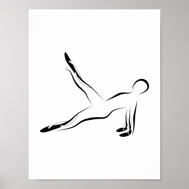 Leg Pull Pilates Pose Abstrakt Pilates Poster (Vorne)