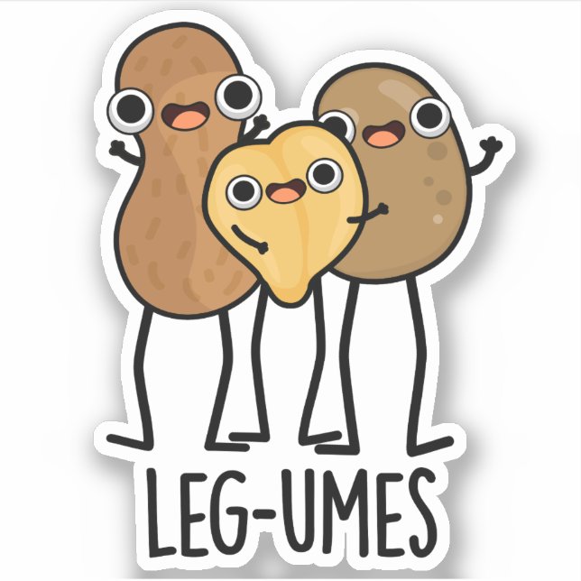 Leg-umes Funny Legume Pun Aufkleber (Vorderseite)