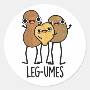 Leg-umes Funny Legume Pun Runder Aufkleber