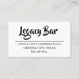 LEGACY BAR BUSINESS CARDS VISITENKARTE