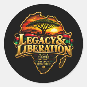 Legacy und Liberation Afrika-Emblem Runder Aufkleber
