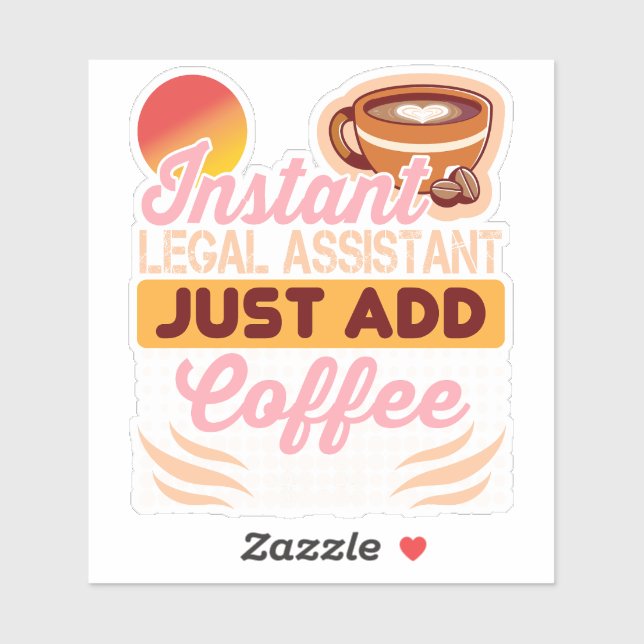Legal Assistant Coffee Sticker Funny (Blatt)