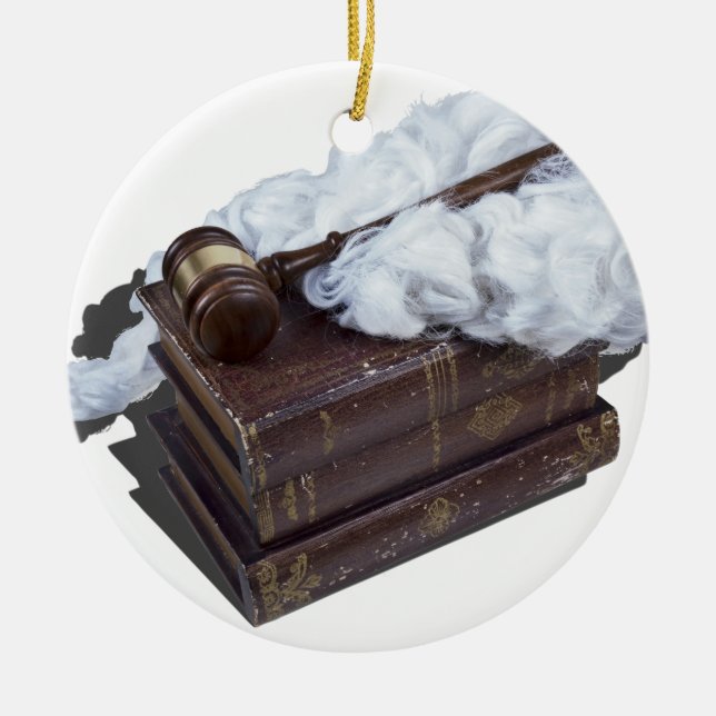 LegalBooksJudgeWigGavel042113.png Keramik Ornament (Vorne)