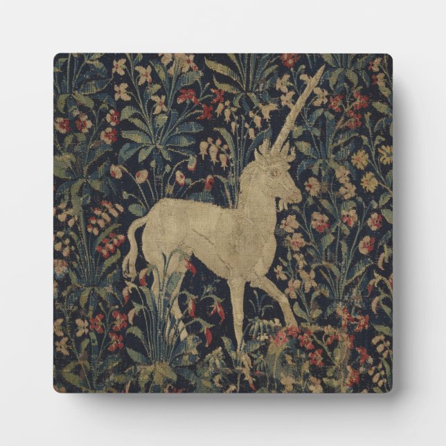 Legale "Millefleurs"-Tapisserie mit Tieren Fotoplatte (Vorderseite)
