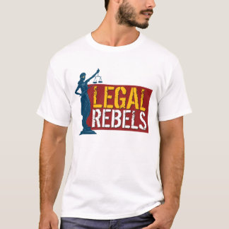 Legale Rebellen u. Dame Justice auf Rot T-Shirt