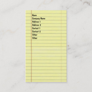 Legaler Notizblock Visitenkarte