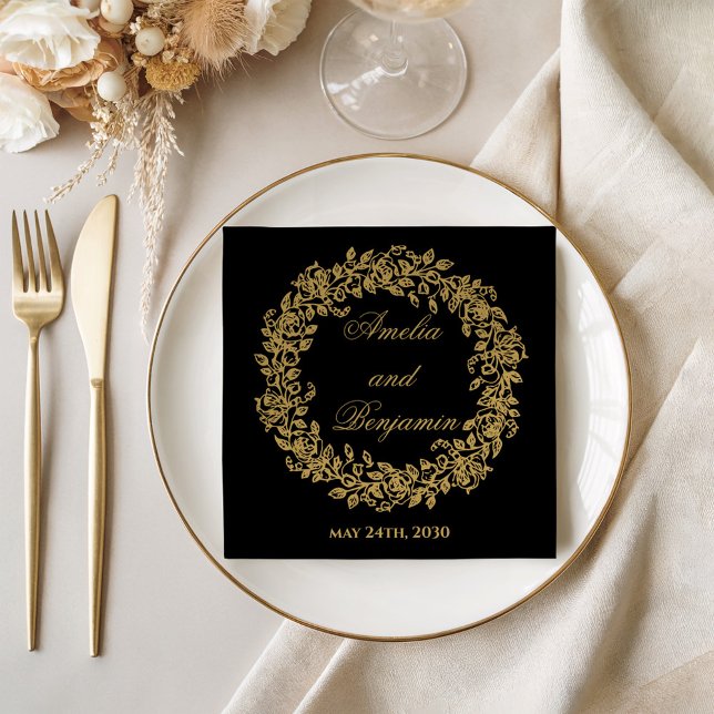 legant Vintage French Gold Floral Serviette (Von Creator hochgeladen)