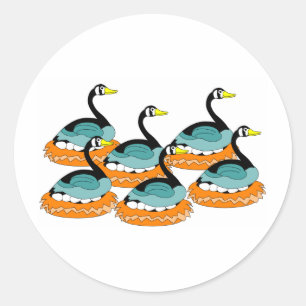 Legen 6 Gans-A Runder Aufkleber