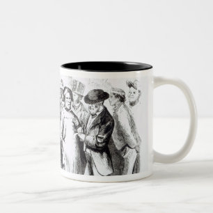 Legen Sie Baggers, späte 1860s mit Teppich aus Zweifarbige Tasse