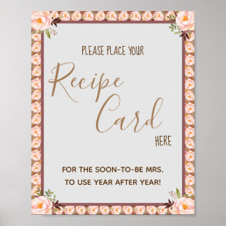 Legen Sie die Rezeptkarte hier als Blumenrahmen-Du Poster