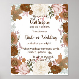 Legen Sie ein Kleidungsstück Button Boho Herbst Du Poster