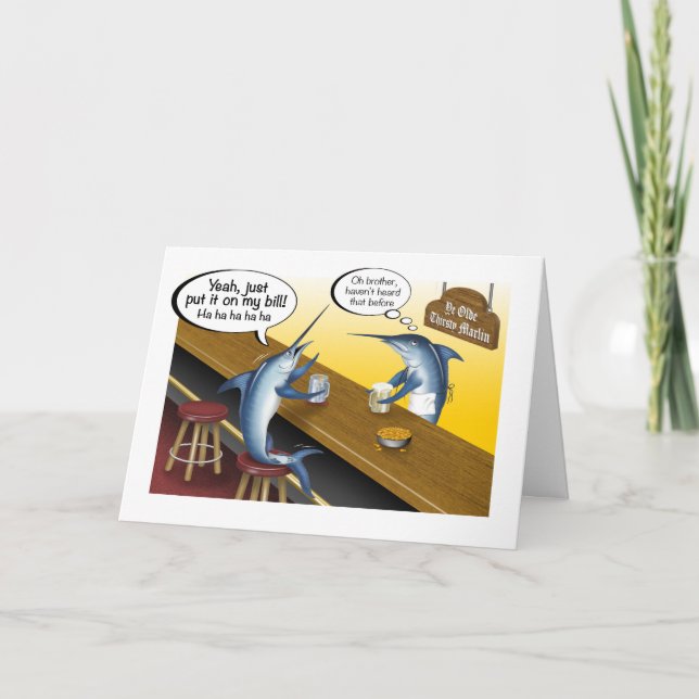 Legen Sie es auf meine Billfish-Grußkarte Karte (Vorderseite)