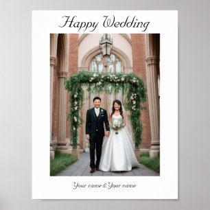 Legen Sie Ihr Hochzeitsstift und Ihren Namen auf d Poster