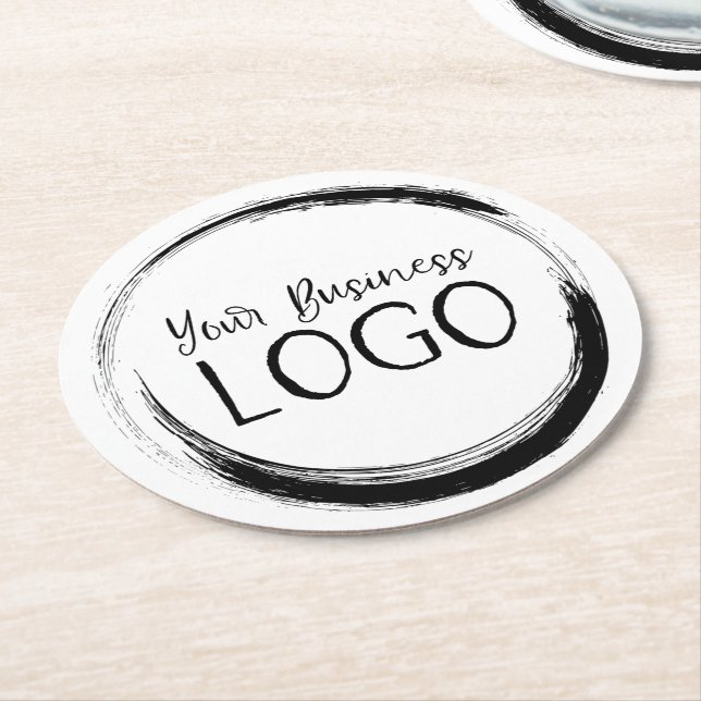 Legen Sie mein Logo auf Runder Pappuntersetzer (Angewinkelt)