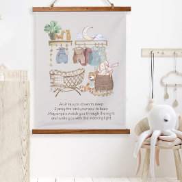 Legen Sie sich in das Boho Baby Kinderzimmer zum S Wandteppich Mit Holzrahmen