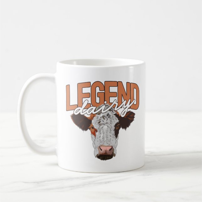 Legend Dairy Apparel Funny Cow Milker Kuh Pub Kaffeetasse (Links)