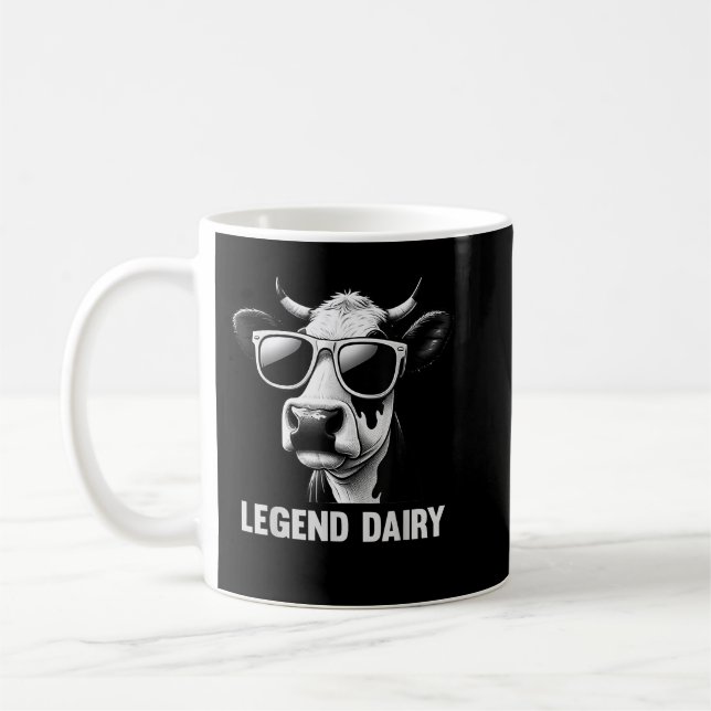 Legend Dairy Funny Bauer Kuh Bauer Pun Graphic Kaffeetasse (Links)